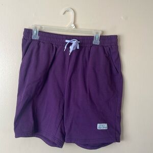 Purple Polyester Track Shorts